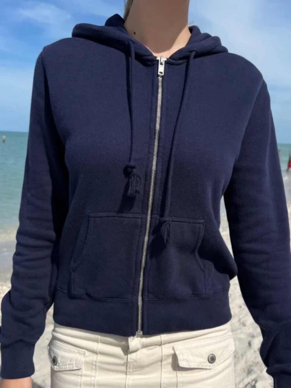 Brandy Melville Christy Hoodie OS Navy